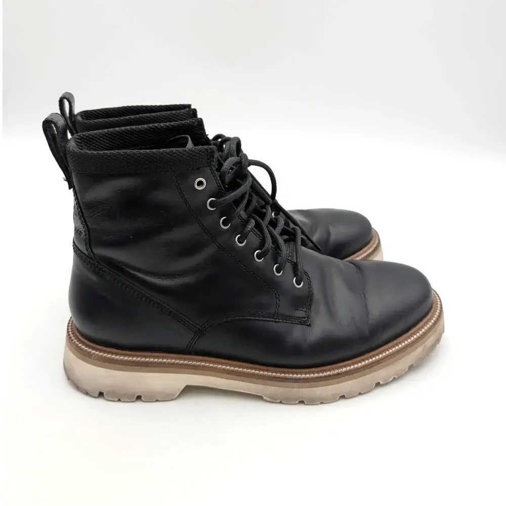 Cole Haan American Classic Waterproof Plain Toe Boot Mens Black Sz US7.5M EU40.5